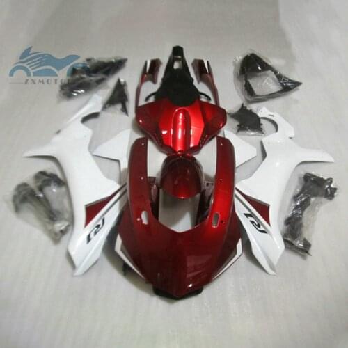 Free custom Injection fairing kit fit for YAMAHA 2009-2014 YZF R1 YZFR1 09-14 red white motorcycle fairings body kits AD23