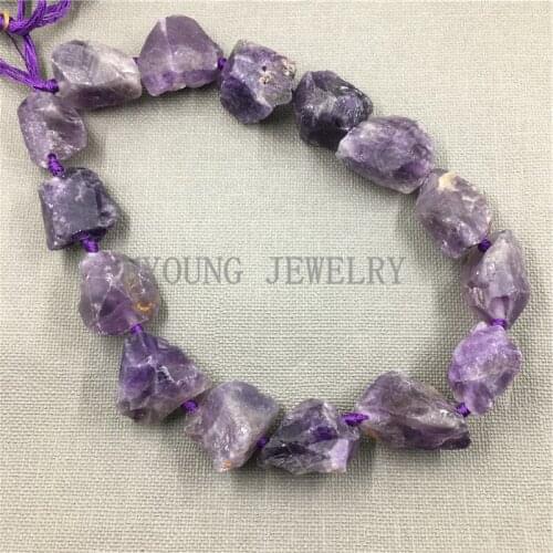 MY0096 Natural Rough Raw Purple Crystal Quartz Nugget ,Nature Stone Beads Point Drilled Quartz Beads,Free Shipping