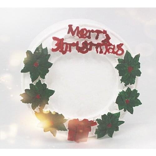 C1157Christmas Wreath Silicone Handmade Soap Aromatherapy Plaster Decoration Mould Cake Decorating Mold