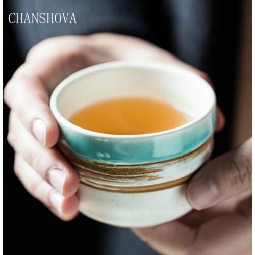 CHANSHOVA 120ml Traditional Chinese Style Color glaze Ceramic Teacup China Porcelain Small and Large Coffee cup H038