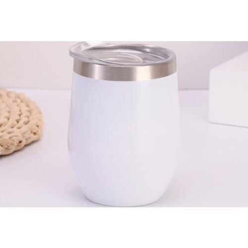 Stainless Steel Double-layer U-shaped Eggshell Thermos Cup Insulated Wine Glass With Lid Champagne Glass Cocktail Cup