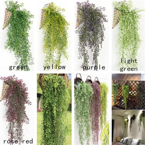 Artificial Hanging plant Ivy Garland Plants Vine Fake Foliage Flower wisteria Home Gardon decor