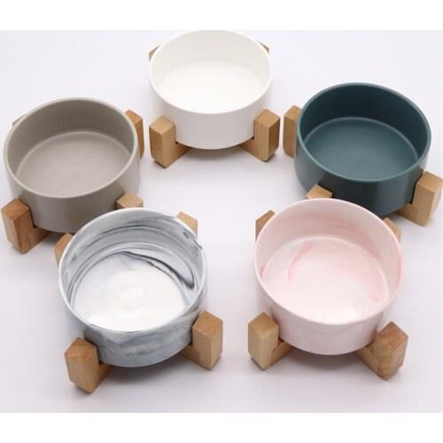 Ceramic Pet Bowl Cat Puppy Feeding Supplies Double Pet Bowls Dog Food Water Feeder Dog Accessories Durable multiple color option