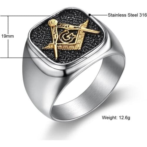 Support Dropship Size 7-15 Golden Punk Ring 316L Stainless Steel Popular Band Party Cool Ring