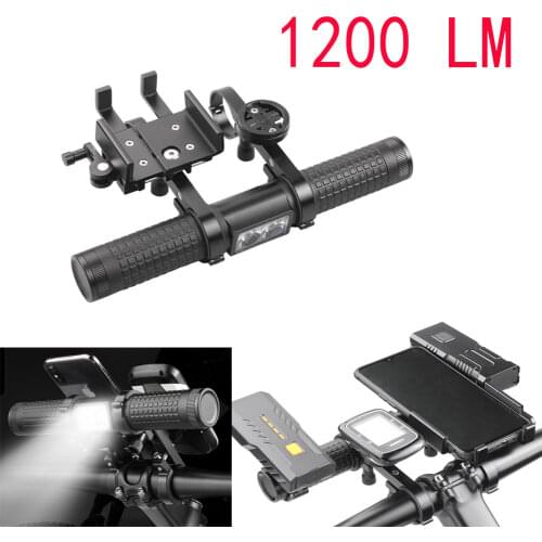 Multi-Functional Bike Handlebar Extender 1200lumen Bicycle Headlight Phone Braket 10000mAh Power Bank Led Bike Front Light