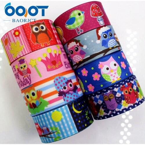 OOOT BAORJCT 175319,22mm 10yard Cartoon Ribbons Thermal transfer Printed grosgrain Wedding Accessories DIY handmade material