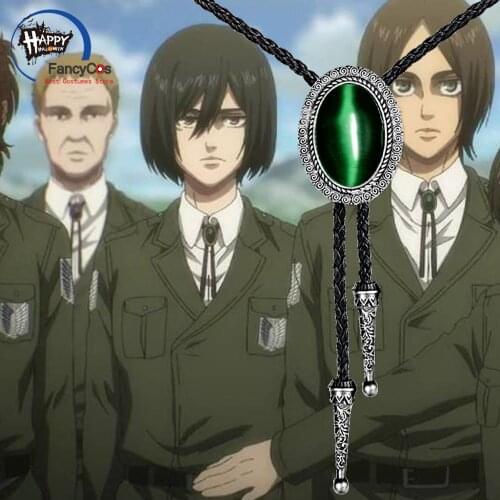Anime Attack on Titan Final Season Necklace Shingeki No Kyojin Necklace Pendant Bolo Tie Accessory Eren Jaeger Levi Cosplay