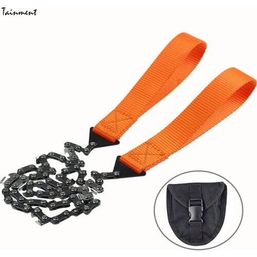 Portable Survival Chainsaw Emergency Chain Saw Outdoor Camping Hiking Hand Saw Wood Cutting Tools for Hiking Camping Climbing