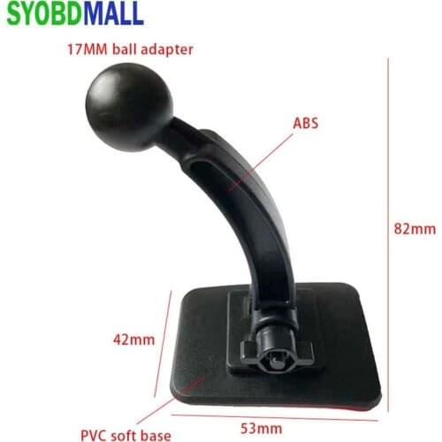 180 Degree Adjustable Mobile Phone Holder PVC Soft 3M VHB Bendable Base 17mm Ball Head Car Bracket for GPS Tablet PC DVR Mount
