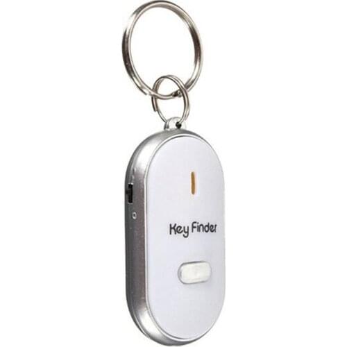 LED Beeping Flashing Light Key Finder Find Lost keychain Whistle Sound Control Keyring Gift