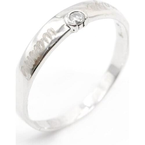 925 Silver Classic Simplicity Letter Engrave Finger Zircon Ring for Women Girls Christmas Birthday Party Jewelry Ring Gifts