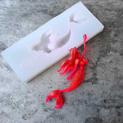 1PC Mermaid Shape Silicone Soap Mold, Fondant Cake Decorating, Bakeware. Candy Mold ,Crystal UV Silicone Mold S101
