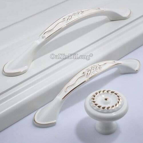 10PCS Elegant European Solid Brass Kitchen Cabinet Door Handles Cupboard Wardrobe Drawer Cabinet Pulls Handles and Knobs