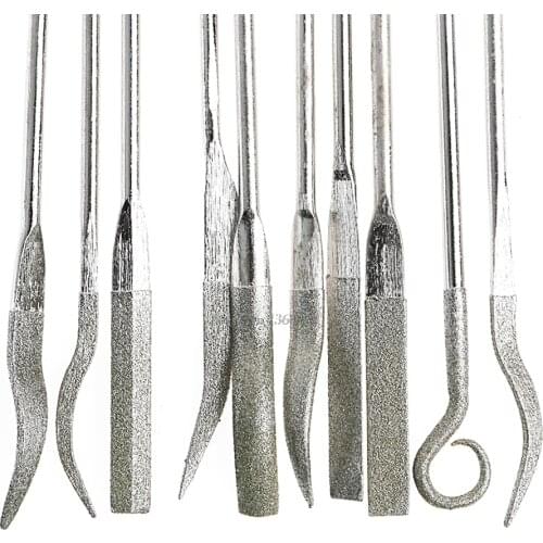 10Pcs/Set Diamond Coated Riffler Files Mechanical Watch Jewelry Files Tools Set Whosale&Dropship