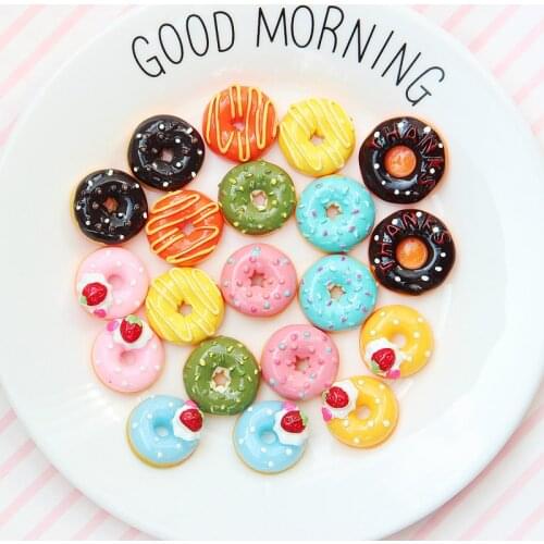 10Pcs Cute Mini Candy Donut Doll Food Pretend Play Toy Dollhouse Accessories Miniature Home Craft Decor Cake Kids Kitchen Toys