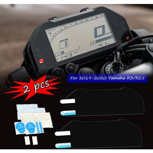 2 SET For Yamaha YZF R3 R25 2019 2020 Motorcycle Accessories Dashboard Cover Cluster Scratch Protection Film Screen Protector