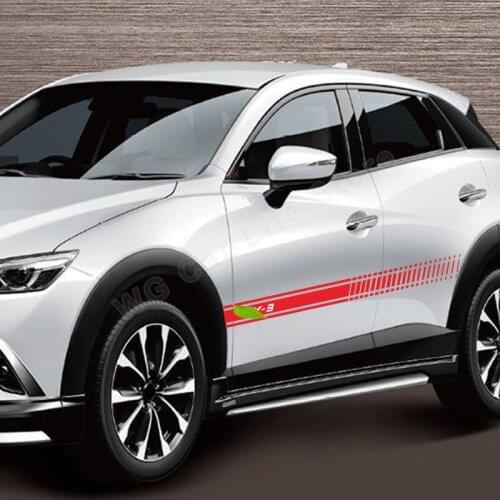 2 Pcs Car Side Sticker for Mazda Cx-3 Cx-8 Car Side Stripes Skirts Graphics Auto Tuning Accessories Auto Sport Styling Decals
