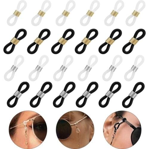 20 Pcs Ear Hook Eyeglasses Spectacles Chain Glasses Retainer Ends Rope Sunglasses Cord Holder Strap Retainer End Loop Connector