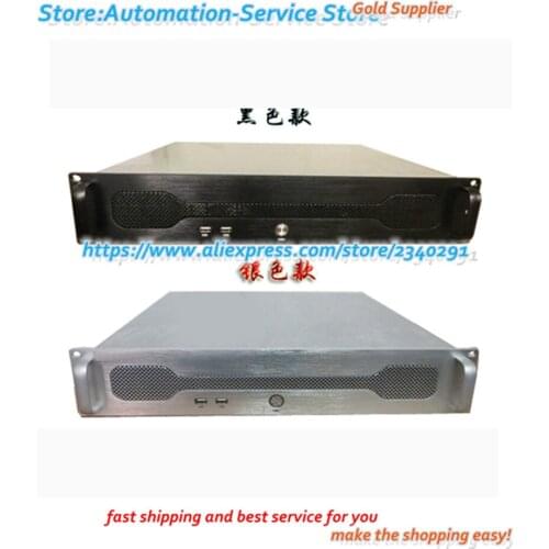 2U Industrial Industrial Server Rack Type Chassis ATX Motherboard PC Power Supply Aluminum Panel Positions Hard Disk