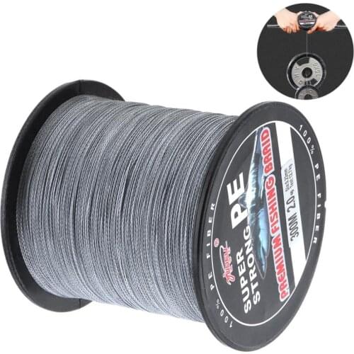 300M Fishing Line 330Yards Gray PE Braided Fishing Line 4 Strands 18 28 40 50 70 80 90LB Multifilament Fishing Line