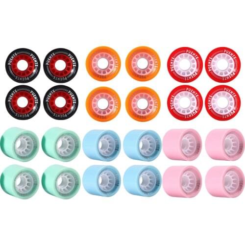 4 Pieces Longboard Skateboard Wheels Hardness PU Quiet Smooth Shock Absorption Anti-wear Cruising Wheels Set