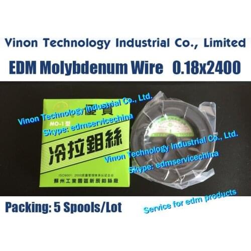5 Spools) 0.18mm*2400meters Molybdenum Wire for HS-WEDM, edm molybdenum wire for CNC Wire-cutting Machine (5 Spools=12,000Mtrs)