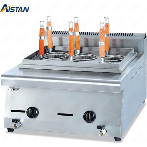 GH676 6-basket gas counter top pasta cooker for commerical use