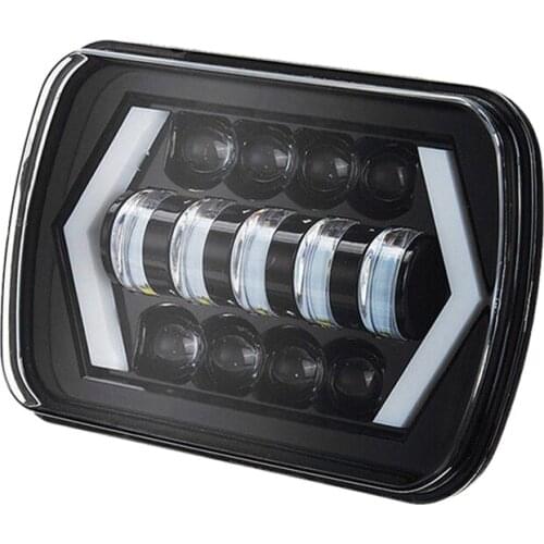 7X6 inch Inch Halo Led Headlights,5X7 Inch Square Led Headlamp With-Arrow Angel Eyes Drl Turn Signal Light Replaces H6054 H5054