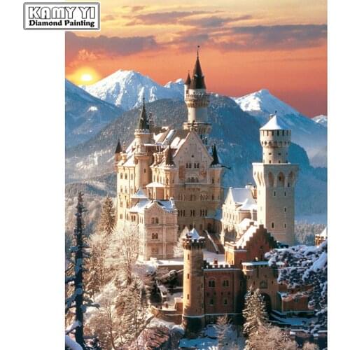 Full Square/Round Drill 5D DIY Diamond Painting Snow mountain castle 3D Embroidery Cross Stitch Mosaic Rhinestone Decor HYY