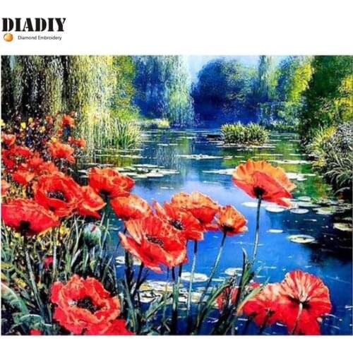 5D Diy Daimond Painting Ocean Flowers 3D Diamond Painting Round &Square Rhinestone Diamant Painting Embroidery Cartoon