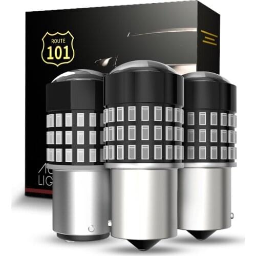 Route101 P21W LED 1156 BA15S Red Lamp PY21W Bulb BAU15S 12V 24V BAY15D 1157 P21/5W Car Rear Tail Brake Stop Tail Parking Light