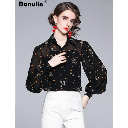 Banulin Womens Chiffon Blouses