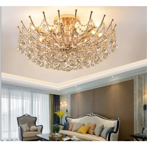 Free Shipping Chrome Golden Modern Crystal Ceiling Lamp Suspended Hanging Lamp,Lustre De Crystal,Lustres De cristal Pendant Lamp