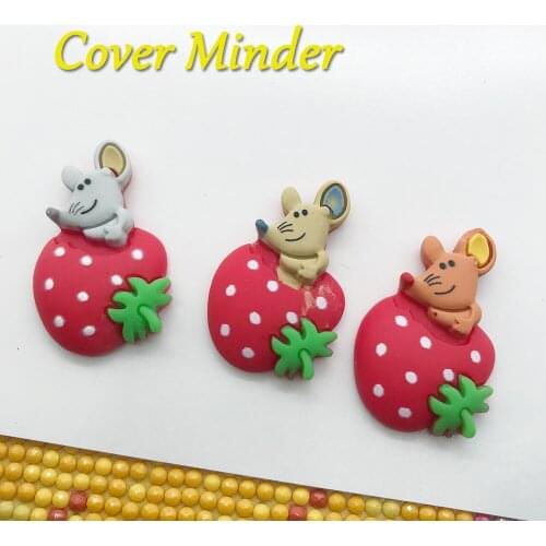 Diamond Painting Cover Minder Strawberry Mouse Cover Holder Magnet for 5D Painting with Diamonds Accessories