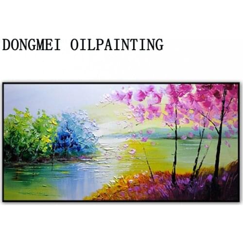 DONGMEI OILPAINTING Hand painted oil painting Home decor High quality knife painting landscape art pictures DM180802
