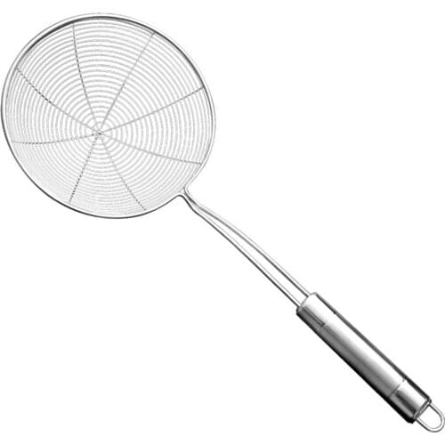 1Pc 15 Inch Stainless Steel Colander Skimmer Round Mesh Food Oil Pot Strainer Long Handle Filter Cooking Tool Kitchen Accessoris