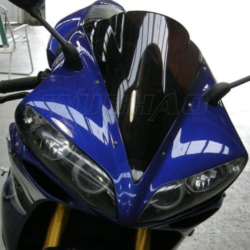 Motorcycle Double Bubble Windshield Windscreen Screen For 2004 2005 2006 Yamaha YZF-R1 1000 YZF R1 Black Clear Iridium