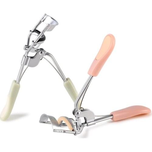 Eyelash Curler Fashion Pro Natural Handle Eye Curling Eyelashes Eye Lashes Curler Clip Makeup Tool With 2Pcs Refill Rubber Pads