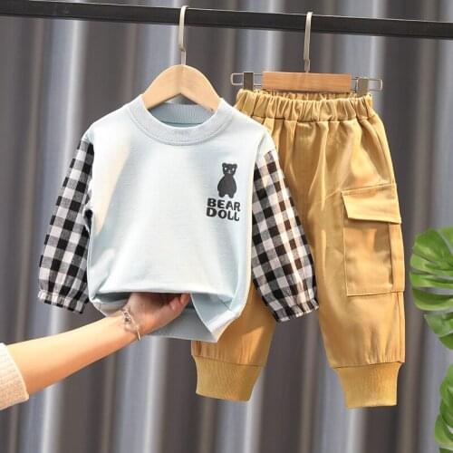 Baby Girls Boys Clothing Sets Spring Autumn Toddler Infant Clothes Cute Cartoon Bear Kids Children Long Sleeve T Shirt+Pants 2pc