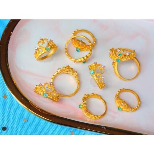 HX 24K Pure Gold Ring Real AU 999 Solid Gold Rings Elegant Shiny Heart Beautiful Upscale Trendy Jewelry Hot Sell New 2020