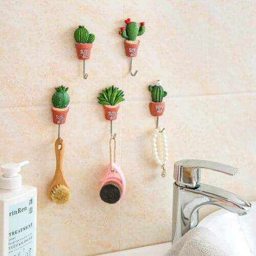 Simulation of succulent small potted plant multifunctional viscose stainless steel hook household storage box home decoration