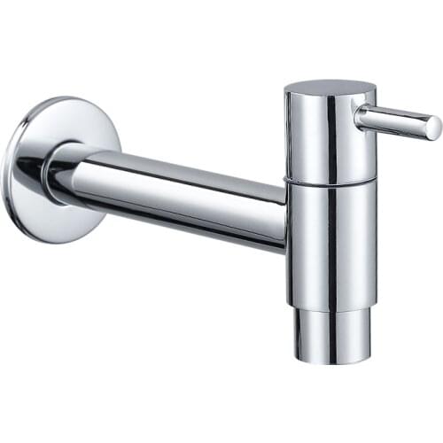 Brass Wall Mounted Bathroom Corner Washing Machine Faucet Long Outdoor Garden Bibcock Bath Toilet Mop Pool Taps 1/2