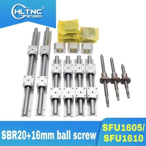 2020 PROMOTION 3axis 4axis 16mm ballscrew SFU1605/SFU1610+BK/BF12+3sets SBR16 Linear Guide rails for CNC Router Milling Machine