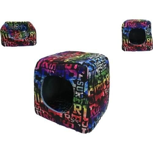 Muud Fashion Washable 3 Multifunctional Cat Bed (40x40) Multi Color