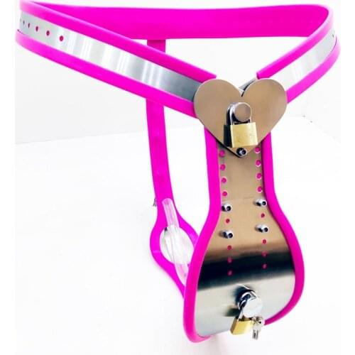 Heart Type Stainless Steel Male Chastity Belt Penis Cage Pants Cbt Bondage Erotic Sex Toys For Men BDSM Metal Chastity Lock