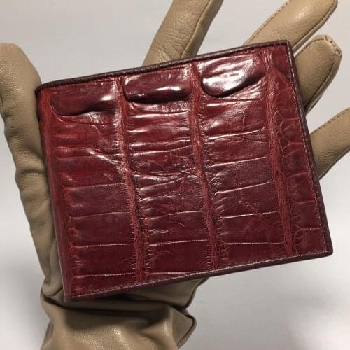 Mens Wallet Real Genuine Crocodile Leather Exotic Skins Vintage Stylish Mini Card Holder Male Wallet Retro purse High Quality