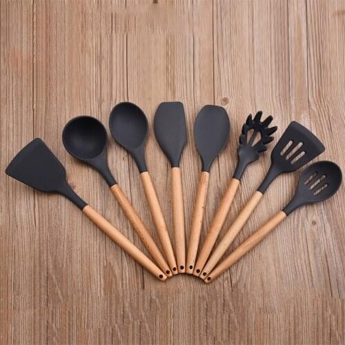 Kitchen Silicone Cooking Utensils Kitchen Utensil Set Wooden Hand Kitchen Utensils Cooking Utensils Kitchen Gadgets Sets GXMA