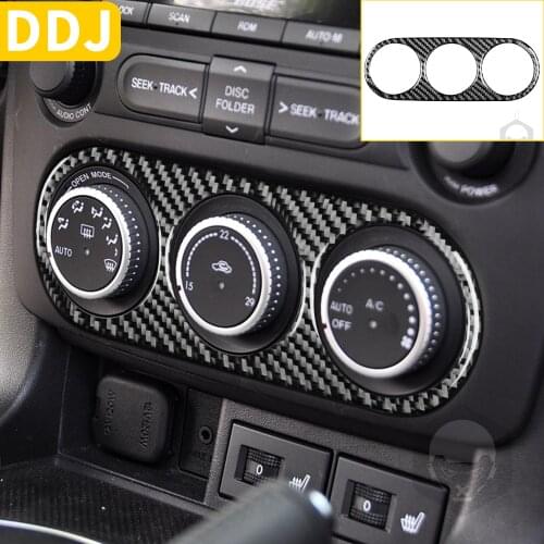 For Mazda MX-5 Miata Climate Control Air Conditioning Button Carbon Fiber Cover Sticker 2009-15 MX5 Roadster Car Accessories