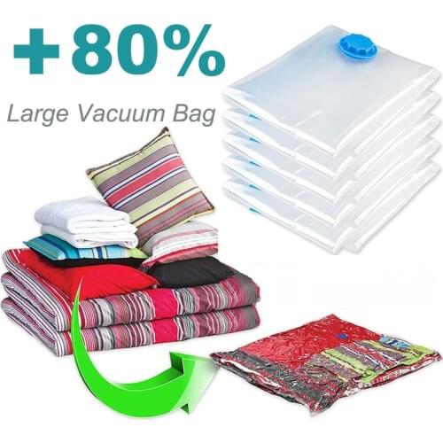 Extra Large Vacuum Seal Storage Bags Organizer Transparent Border Foldable Compressed Travel Space Saver Bags Organizador