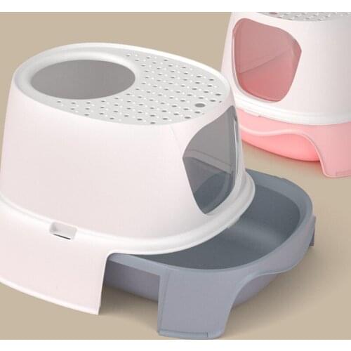 Extra Large Top Entry Cat Litter Basin Fully Enclosed Cat Toilet Deodorant Anti-splash Drawer Cat Basin Unique Rocket Shape